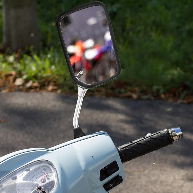 PRETYZOOM Adjustable Motorcycle Side Mirrors 10mm Convex Rear View Bike Mirrors Handlebar Mount Universal for Motorcycles Scooters and Atvs