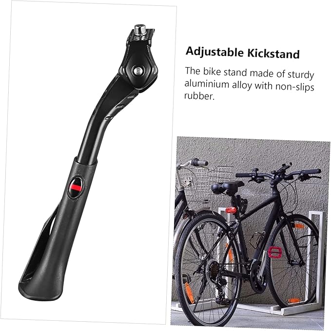 BESPORTBLE Adjustable Aluminum Alloy Bike Kickstand Folding Bicycle Support Stand for Mountain and Road Bikes Non-Slip Foot Brace Suitable for Adult Riders