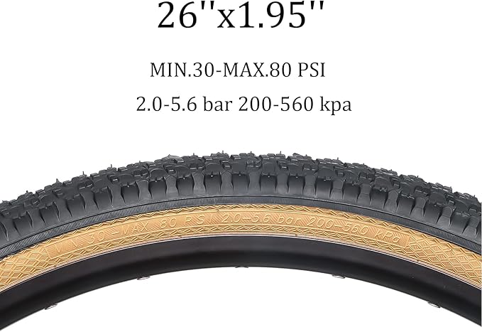 Hycline Mountain Bike Tire: 20/24/26/27.5-inch Folding Replacement High-Performance Wear-Resistant Bicycle Tires for MTB Off-Road Bike