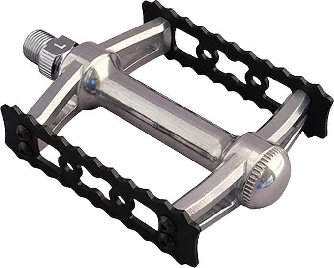 MKS Sylvan Gordito Platform Pedals 9/16" Grippy Cage Grip Alloy Body Silver/Blk