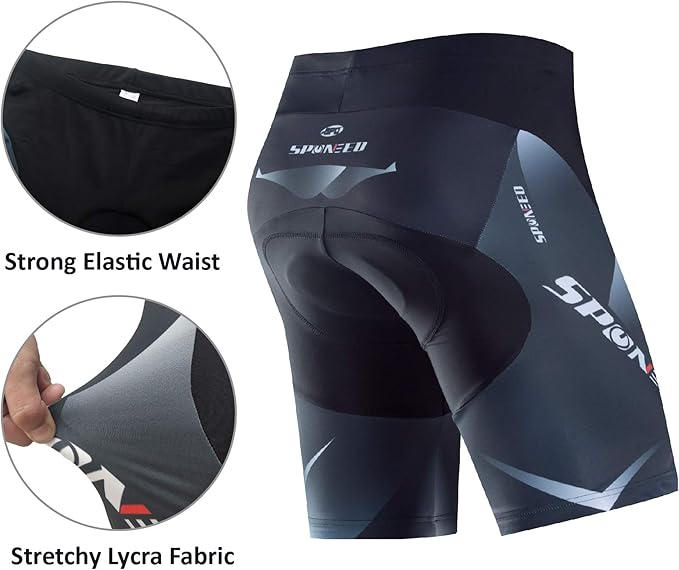 sponeed Men's Cycling Padded Shorts Men Bike Short Pants Cycle Spandex Tights Biking Wear