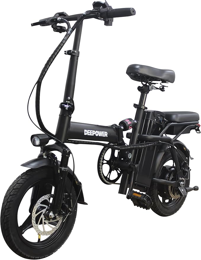 14" Compact Electric Bike, 20 MPH, Dual Disc Brake, Portable and Comfort, Foldable E-Bike for Adults