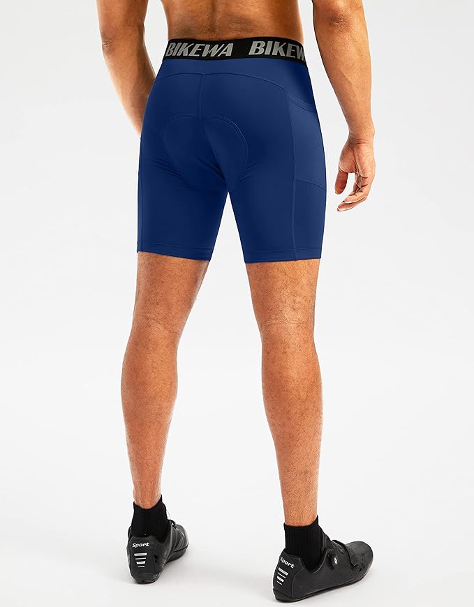 Men's 4D Padded Bike Shorts Cycling Underwear Biking Bicycle Padding Shorts for Men Side Pockets