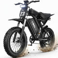 Electric Dirt Bike for Adults, 1500W-3000W Peak Ebike, 16"/20" Fat Tire All-Terrain E-Bike, Dual Suspension Off-Road Racing Machine for Camping & RV Travel, 48V/52V, UL 2849 Certified