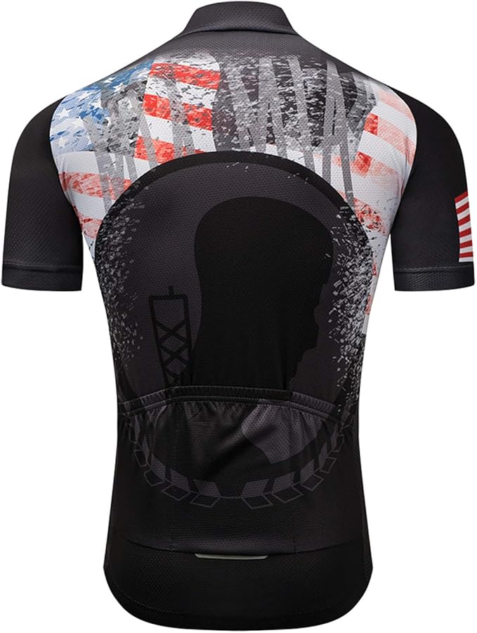 Cycling Jerseys Men Bicycle Short Sleeve Summer Shirt Bike Biking Tops Riding Clothing Flag