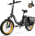 Folding Electric Bike for Adults with Peak 1000W Motor, 48V 20AH Battery up to 30MPH 80 Miles, 20" Fat Tire All Terrain Ebike, 7-Speed Commuter E Bike Black with Saddle Bag, Step-Thru, UL Certified