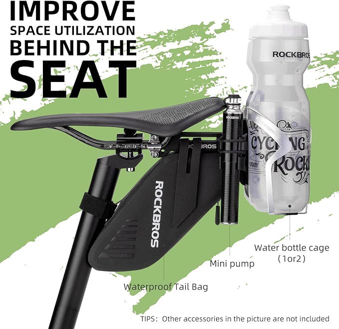 ROCKBROS Bike Water Bottle Cages Saddle Cage Converter with Adjustable Angle Aluminum Alloy Lightweight Bicycle Bottle Holder Saddle Mount Adapter Suitable for Road Bike MTB