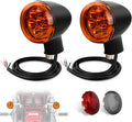 LED Rear Turn Signal Kit,Brake Light/Running Light/directional indicator for Harley Davidson XL883 XL1200 Sportster 1992-UP,Amber Light w/Red/Orange/Smoke Lens,Gloss Black Bullet-Style