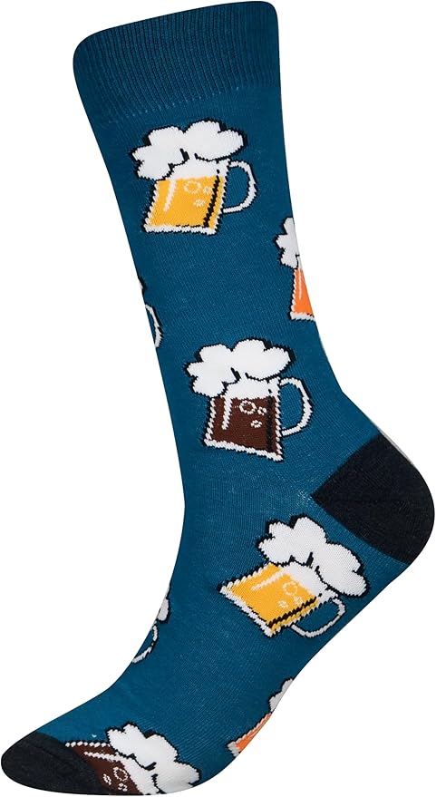 Cansok Men's 2/4 Packs Fun Crazy Novelty Dress Crew Socks