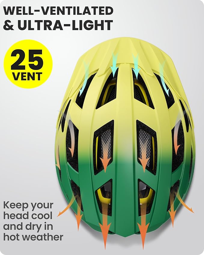 OutdoorMaster Gem Recreational MIPS Cycling Helmet - Two Removable Liners & Ventilation in Multi-Environment - Bike Helmet in Mountain, Motorway for Youth & Adult