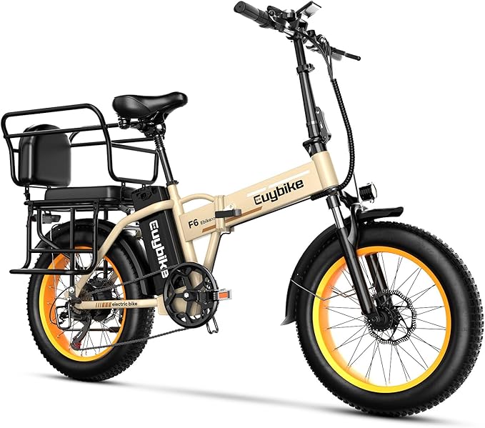 Foldable Electric Bike for Adults, 30+MPH, 48V 20Ah Removable Lithium Battery up to 80Miles, 20" Fat Tire 1000W Peak Motor Dirt Ebike Adult Electric Bicycle for Commute Beach Mountain E Bike