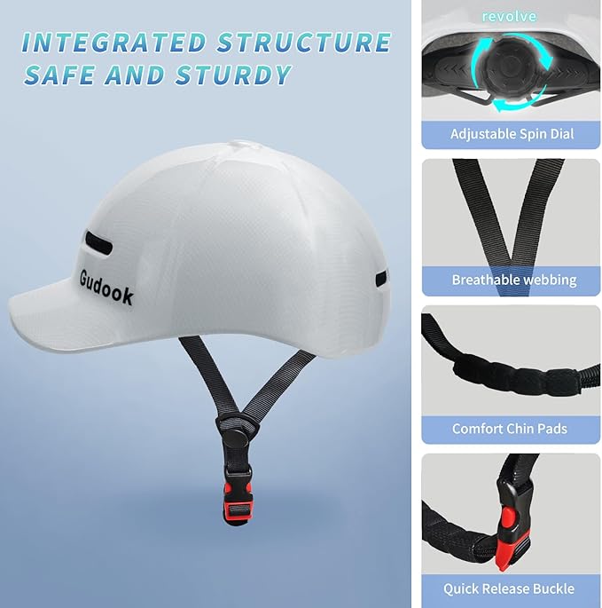 Adult Bike Helmets for Men - Women Bicycle Helmet - Certified Comfort Lightweight Adjustable Baseball Cap Style Cycling Helmet for Urban Commuter Road Biking Scooter