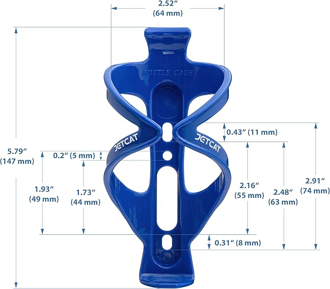 Bike Water Bottle Holder – Bike Cup Holder & Bike Water Bottle Cage for Bicycle, MTB, Mountain, Gravel, Road, eBike | Adult/Kids, Carbon Fiber Biking Accessories Blue