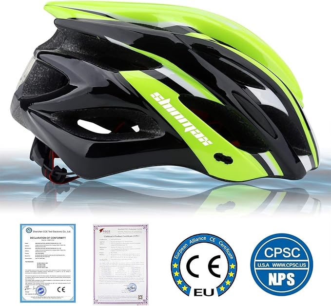 Bike Helmet Men Women, Shinmax Bicycle Helmet with Rear Light and Detachable Visor
