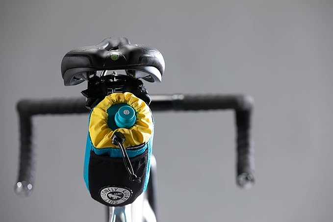 ULAC NEO PORTER C-HOLD Bike Feed Bag for Top Tube, Handlebar, Stem and Saddles (Aqua-Yellow, Small)
