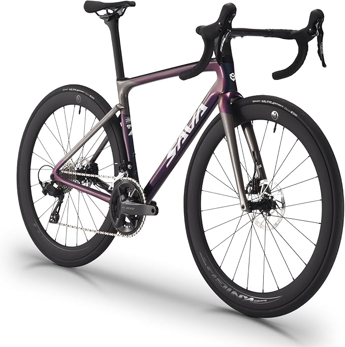 SAVADECK SLR7S Carbon Road Bike, T800 Carbon Fiber Frame Racing Bicycle with Shimano 105 R7120 24 Speed Groupset and Hydraulic Disc Brakes, Ultra-Light Carbon Bike