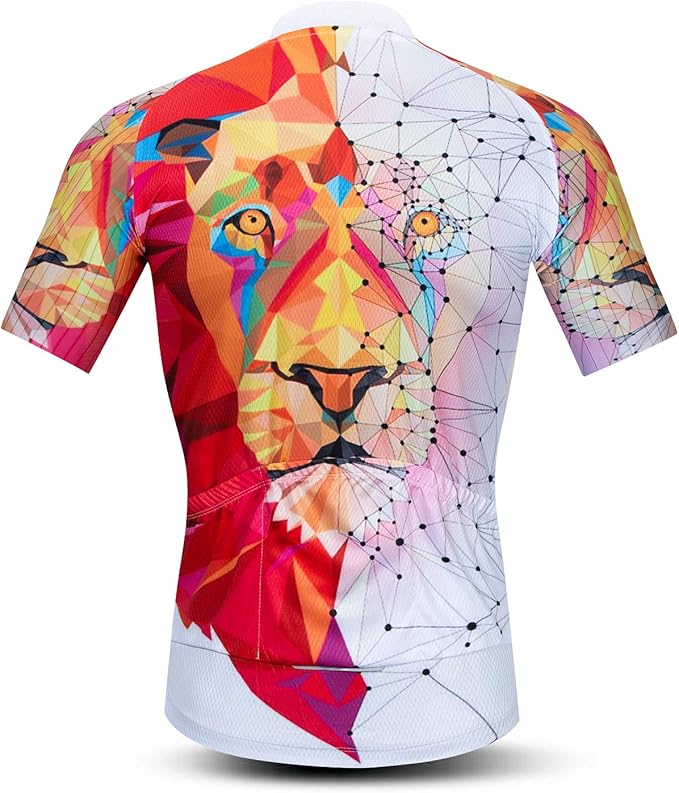Cycling Jersey Short Sleeve USA Style Bike Tops with Pocket Reflective Stripe