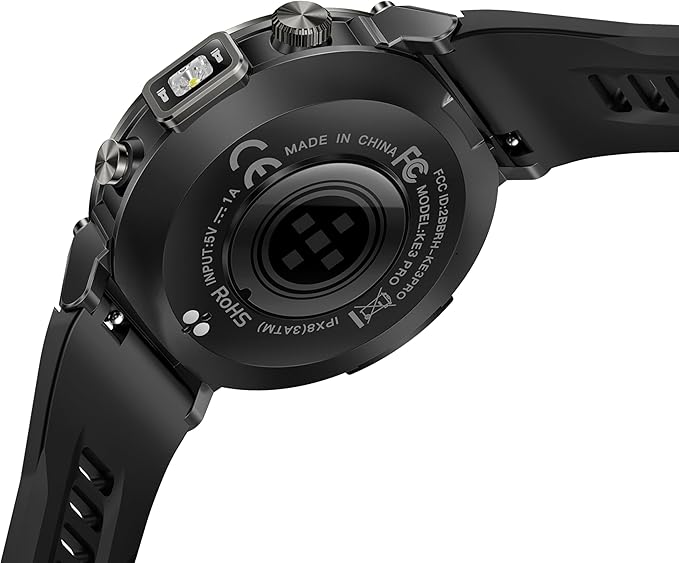 Military Smart Watches for Men Built-in GPS with LED Flashlight Compass, 3ATM Waterproof Rugged Tactical Smartwatch with Text and Call, 1.45" HD Fitness Tracker with HR SPO2 Monitor for iPhone Android
