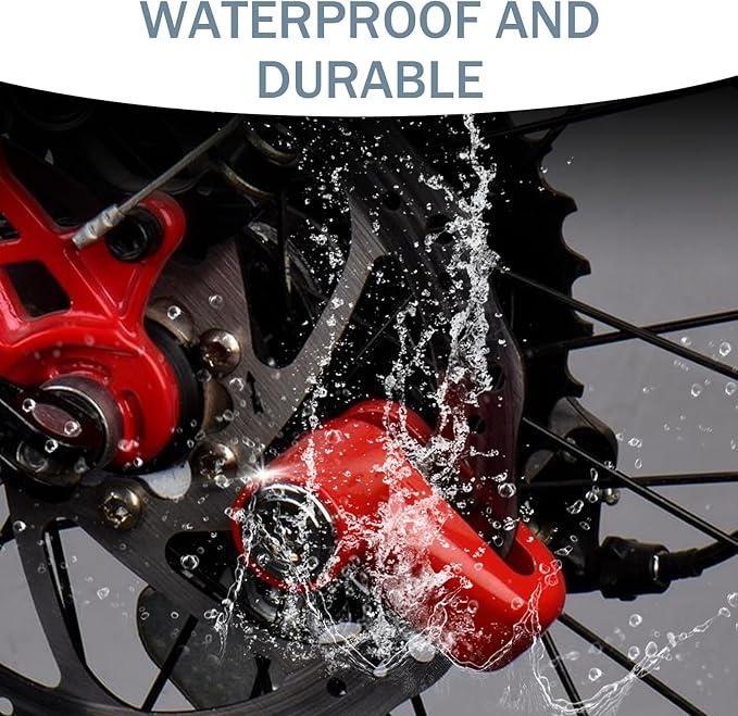 2 PCS Motorcycle Anti-Theft Disc Brake Locks, Heavy Duty Security Wheel Disc Lock with Holder & 2 Keys, Universal Safety Brake Lock for Motorcycle Bike Scooter (Red)