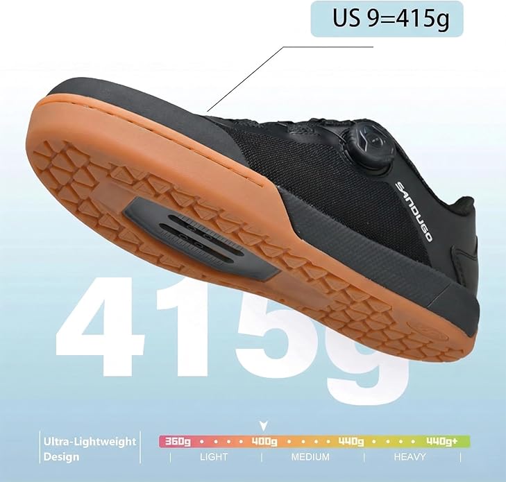 MTB Mountain Bike Shoes for XC/Enduro/DH Cycling, Speed Lace Dial System Stability(Flat Pedal/Clipless Version)