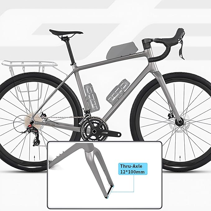 700C Road Bike Frameset with Carbon Fibre Fork 45cm 48cm 51cm 54cm Aluminum Alloy Gravel Bike Frame Disc Brake Thru Axle 12x100mm/12x142mm