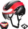 LUMDEER Smart E-bike Helmet with Remote Controlled Turn Signals, Electric Scooter Helmet for Adults with Front & Rear LED Lights, Bike Helmet with Photochromic Visor & Auto Brake Light for Men & Women