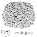 11 Speed Bike Chain,VDHU Bicycle Chain for Road Bicycles,Mountain Bike,MTB Mountain Racing Cycling Accessories with 1 Pairs Bicycle Buckle,Full Silver Plating 116 Links with Quick Link