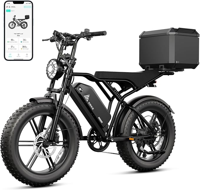 TST Electric Bike for Adults 1500W Peak 20" Fat Tire All-Terrain E-Bike 60/110 Miles 28 MPH Electric Dirt Bike - 48V 15/25 AH Battery Tested to UL 2849 Powered Electric Bicycle