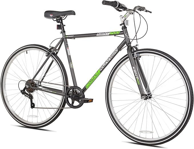 Kent International Front Runner Hybrid Bike - 700c - City Bike with 7 Speed Drivetrain, Lightweight Alloy Wheels, and Height Adjustable Seat Post and Stem - Great for Women and Men Ages 14+