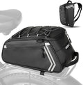 veimia Bike Rack Bag, 13L Waterproof PVC Bicycle Rear Seat Saddle Bag with Multiple Pockets, Compact Cycling Storage Bag for Rear Rack Commuter Road Mountain Ebike, Simple Installation, Black