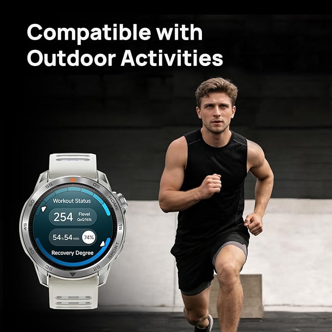 mibro GS Pro2 GPS Smart Watch – Dual Band GPS Running Watch with Mibro Coach Training Plans, 1.43” AMOLED Smartwatch, 20-Day Battery, 5ATM Sports Watch for Hiking, Cycling, Swimming (Light Beige)