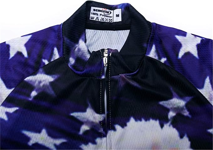 JPOJPO USA Cycling Jersey Men Short Sleeve Bike Shirts Biking Jersey Summer American Bicycle Tops with 3 Pockets Reflective