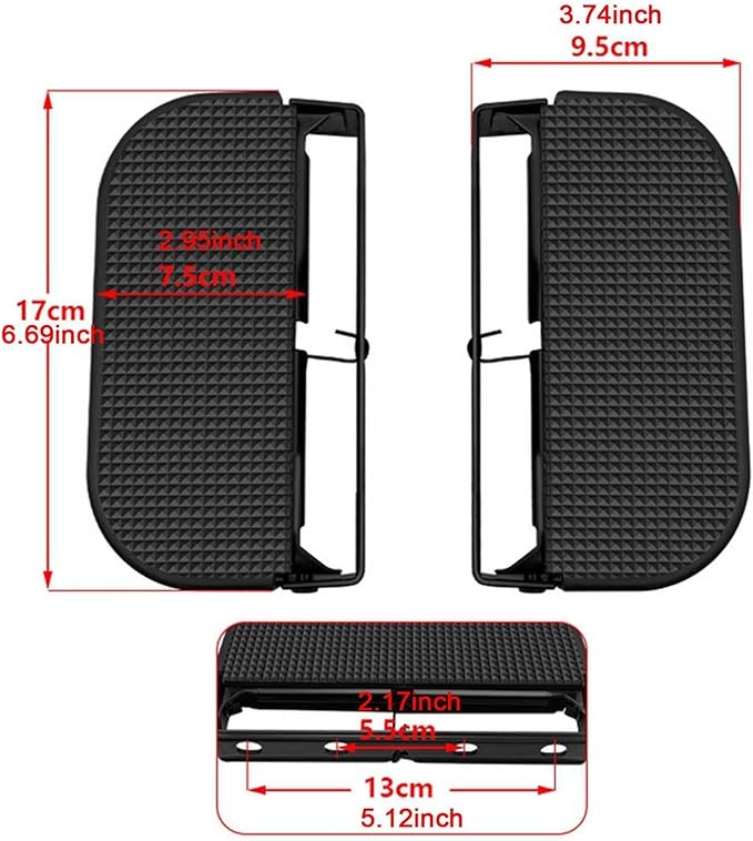 Electric Bike Pedals Folding Sturdy Pad, Professional, Portable Universal Rubber Floorboard Footrest