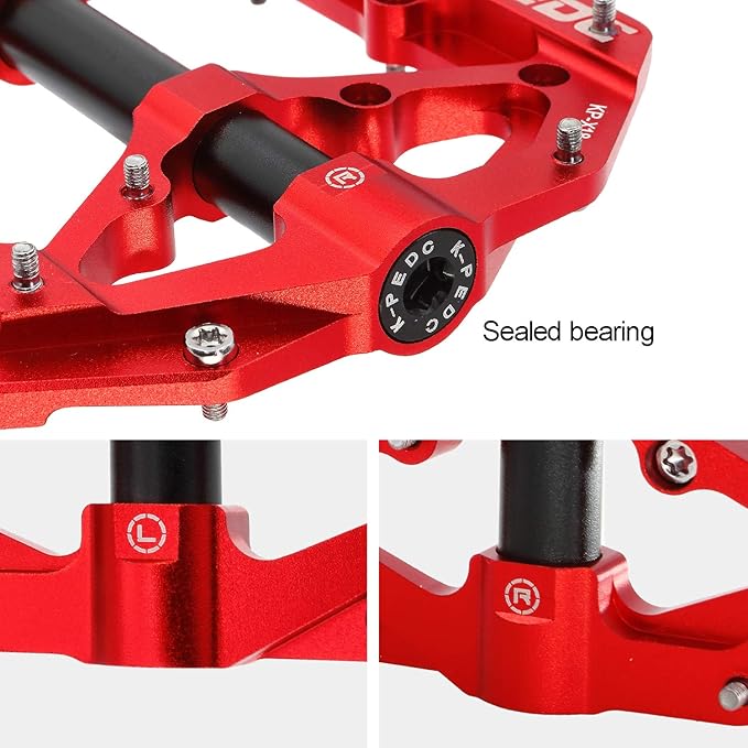Aluminum Alloy 9/16" Bike Pedal MTB Wide Platform Flat Non-Slip Bicycle Pedals with 3 Bearings for Mountain Bikes, Road, BMX