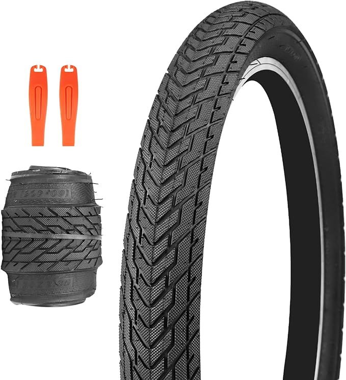 ZUKKA 20 x 2.35 Bike Tire 1/2 Pack 20 inch x 2.35 BMX Bike Tire Folding Replacement Tire for MTB Mountain Bike, BMX Bicycle Commuter Bike