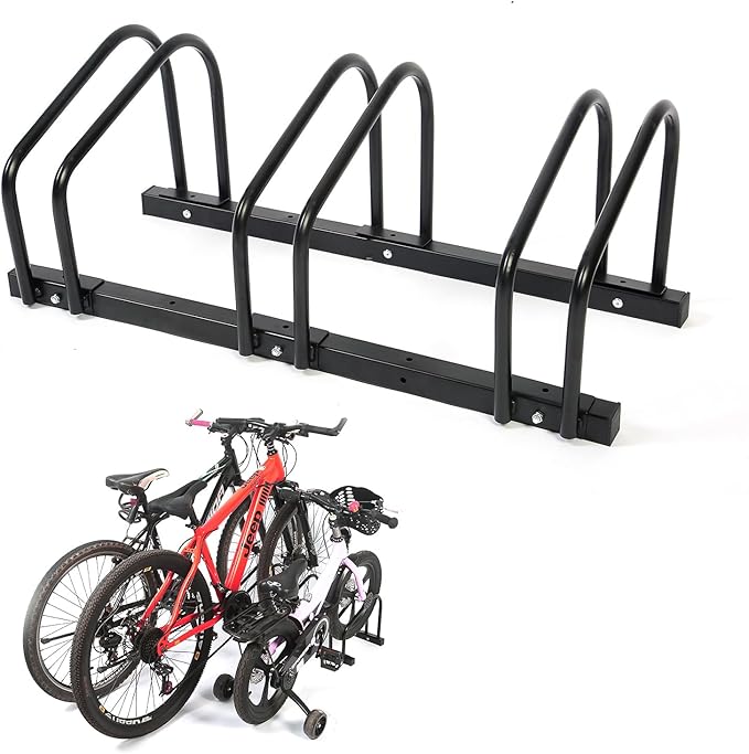 Bikes Floor Stand Bike Parking Rack Garage Bike Storage Stand Bicycle Storage Organizer for Mountain Bike, Road Bike Fit 22-28" Wheel Stand Tire Width 2.2"