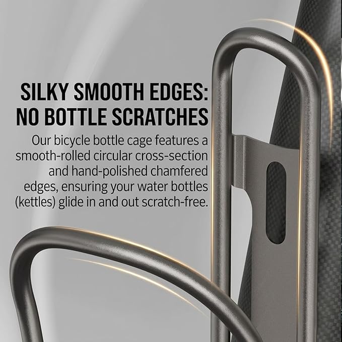 Titanium Bike Water Bottle Cages, 2-Pack, Lightweight and Durable Alloy Holder for MTB and Road Bicycles - Silver (02 2Pack)