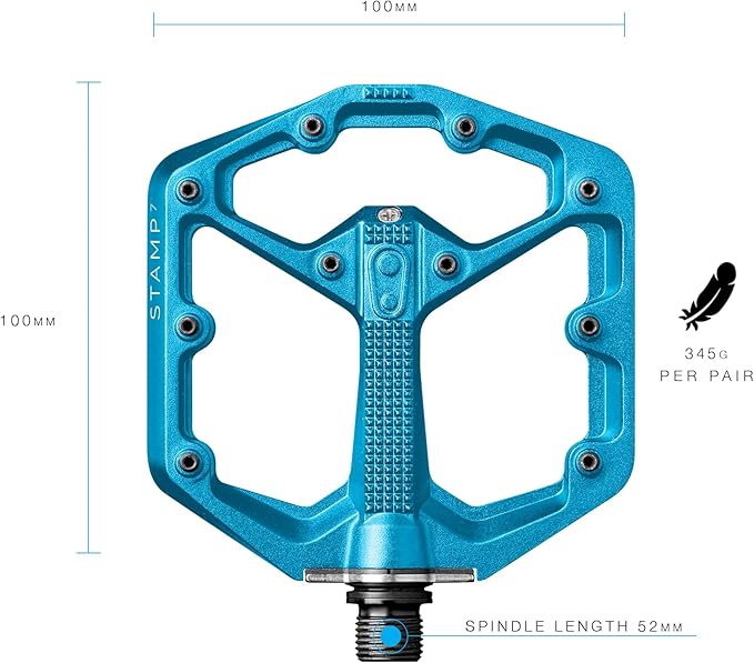 Crankbrothers Stamp Flat MTB Pedals - Size-Specific, Lightweight, Versatile, Durable Bike Pedals