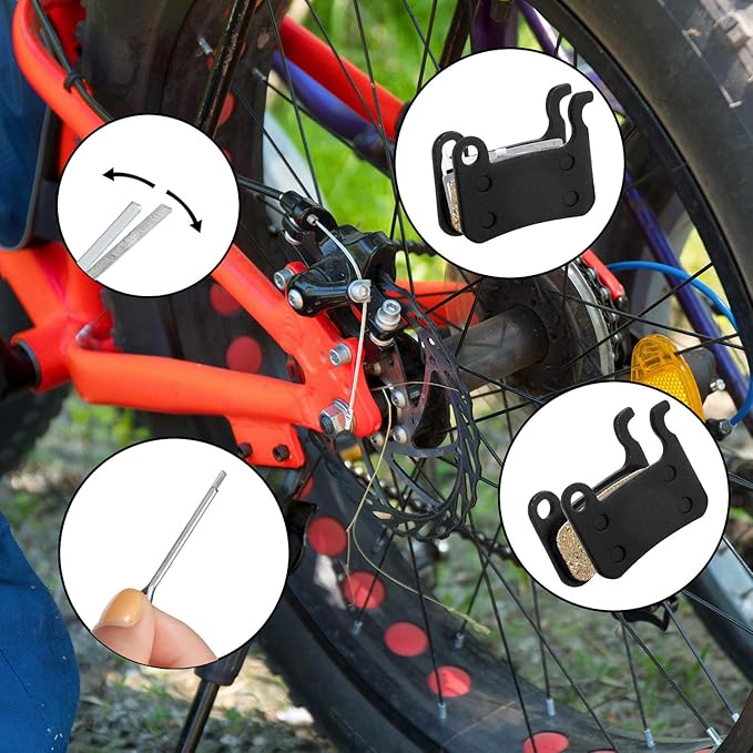 Boao 4 Pairs Resin Brake Pads - Bicycle Disc Brake Pads Compatible with Shimano Deore XT XTR LX SLX Hone Alfine Saint