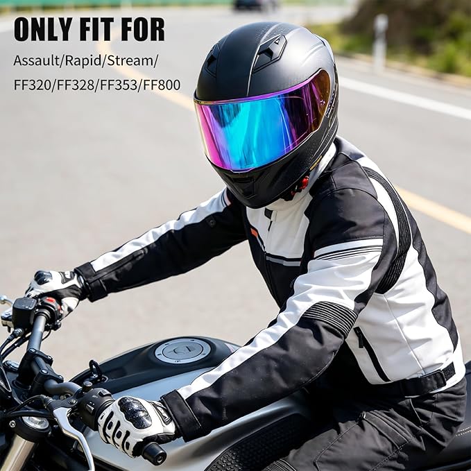 Helmet Visors Face Shield Replacement,For Assault/Rapid/Stream Helmet Visor Accessories (Rainbow)