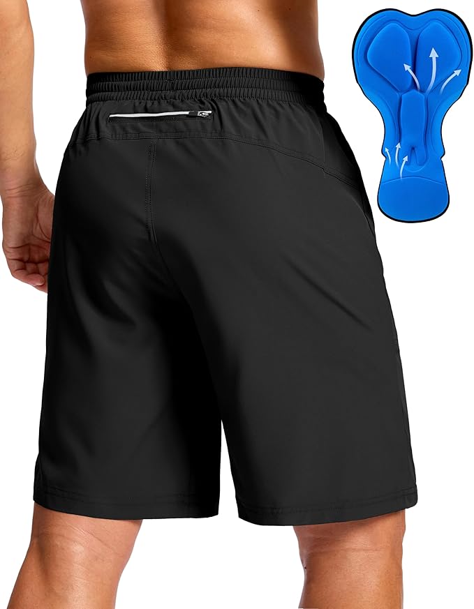Bikewa Men's Mountain Bike Shorts 4D Padded Baggy Bicycle Biking Riding Lightweight Cycling Shorts with Zipper Pockets
