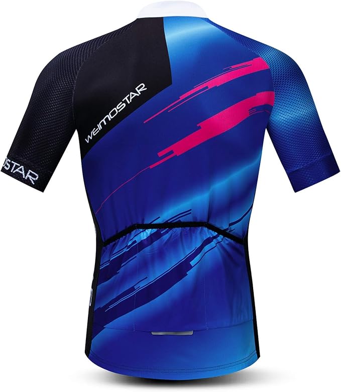 New Pro Full Zipper Men's Cycling Jersey Short Sleeve Riding Shirt USA