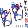 Bike Water Bottle Cage, Universal Bike Water Drink Holder Durable Ultralight Plastic Water Bottle Holder for Bicycle, Cycling Bottle Cages for MTB, Road Bike, Mountain Bike,2 Pack - Blue Purple