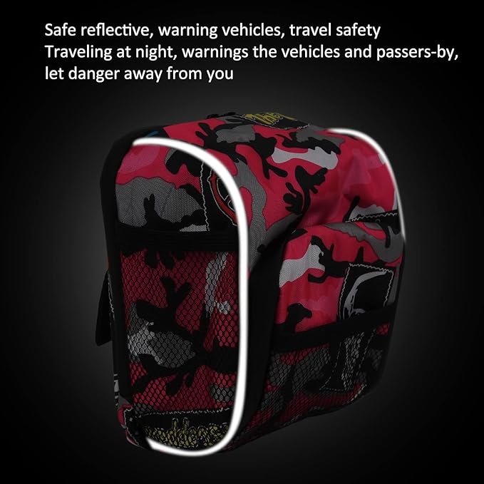 Niiyen Pink Riding Bag Front Bike Handlebar Bag Multifunctional Cycling Hanging Pouch for Electric Vehicle Bicycle Motorcycle Tricycle 7.4x5.5x3.5in
