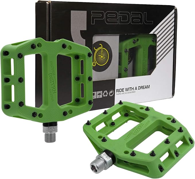 MZYRH Mountain Bike Pedals 9/16" 3 Sealed Bearings Lightweight Non-Slip Nylon Fiber Bicycle Platform Pedals for Road BMX MTB