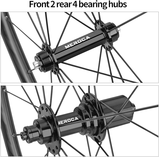 Bicycle Wheelset, 700C Aluminum Alloy Quick Release Road Bike Wheel, Rim Brake Front 2 Rear 4 Bearing Aerodynamic Racing Wheels