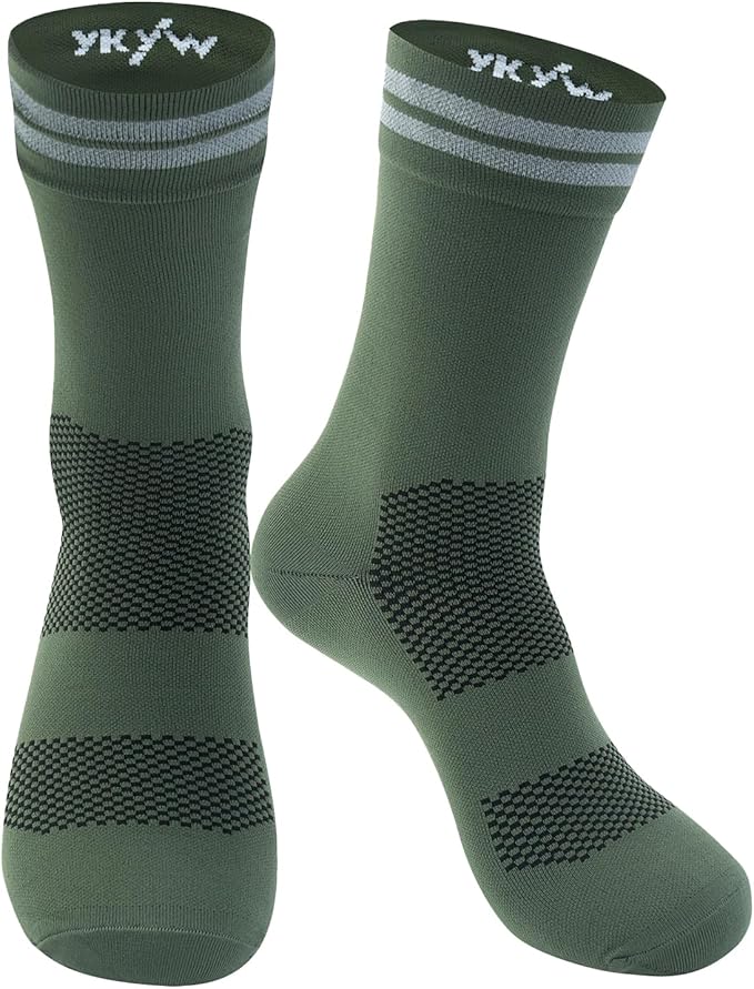 YKYWBIKE Cycling Socks for Men Women-Athletic Crew Bike Socks,Compression Biking Socks for Men Cycling,MTB Riding Socks