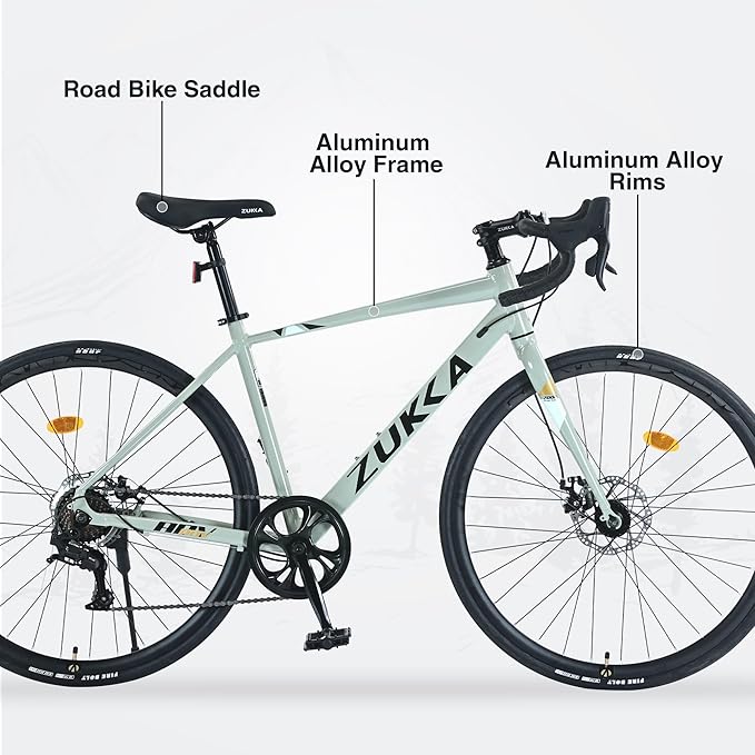ZeHuoGe 700C Road Bike with Aluminum Alloy Frame, 7 Speed Comfort Bicycle for Over 12 Years Old