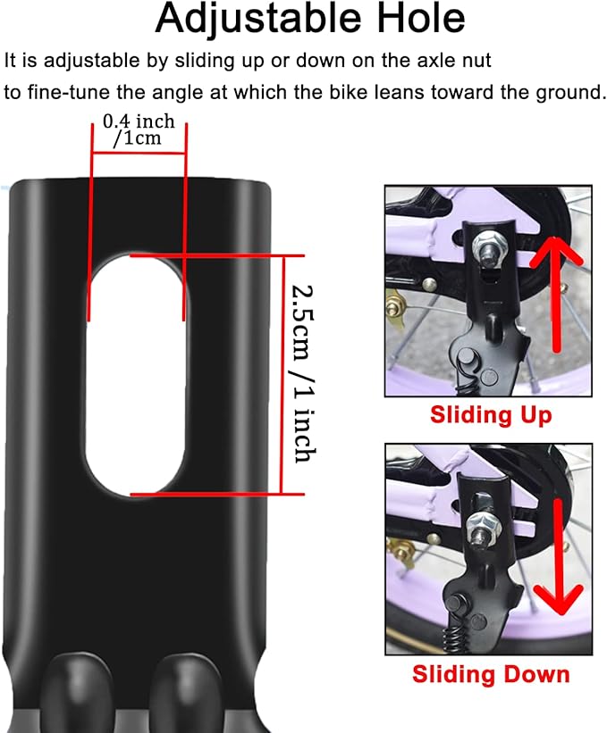 SEISSO Bike Kickstand for Kids Bike, Universal Rear Side Bicycle Kick Stand, Premium Steel with Pad, Replacement Child Kickstand