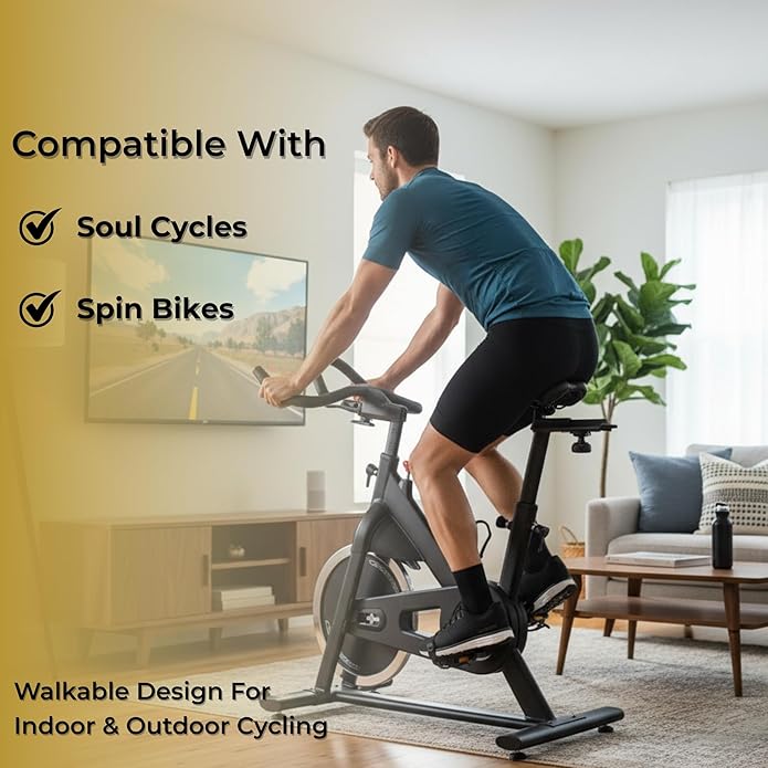 Tommaso Men's Indoor Cycling Shoes – SPD Compatible – Pre-Installed Cleats – Road, Gravel & Spin Bike Shoes – Walkable Design